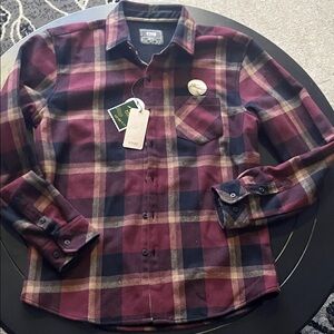 Nomad Men's Maroon and Dark Blue Checkered Shirt